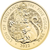 Gold Lion of England 1 oz - Royal Tudor Beasts 2022