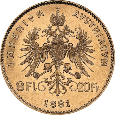 Gold 8 Florin Gulden - diverse Jahrgänge