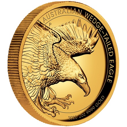 Gold Wedge Tailed Eagle 2 oz PP - High Relief 2020